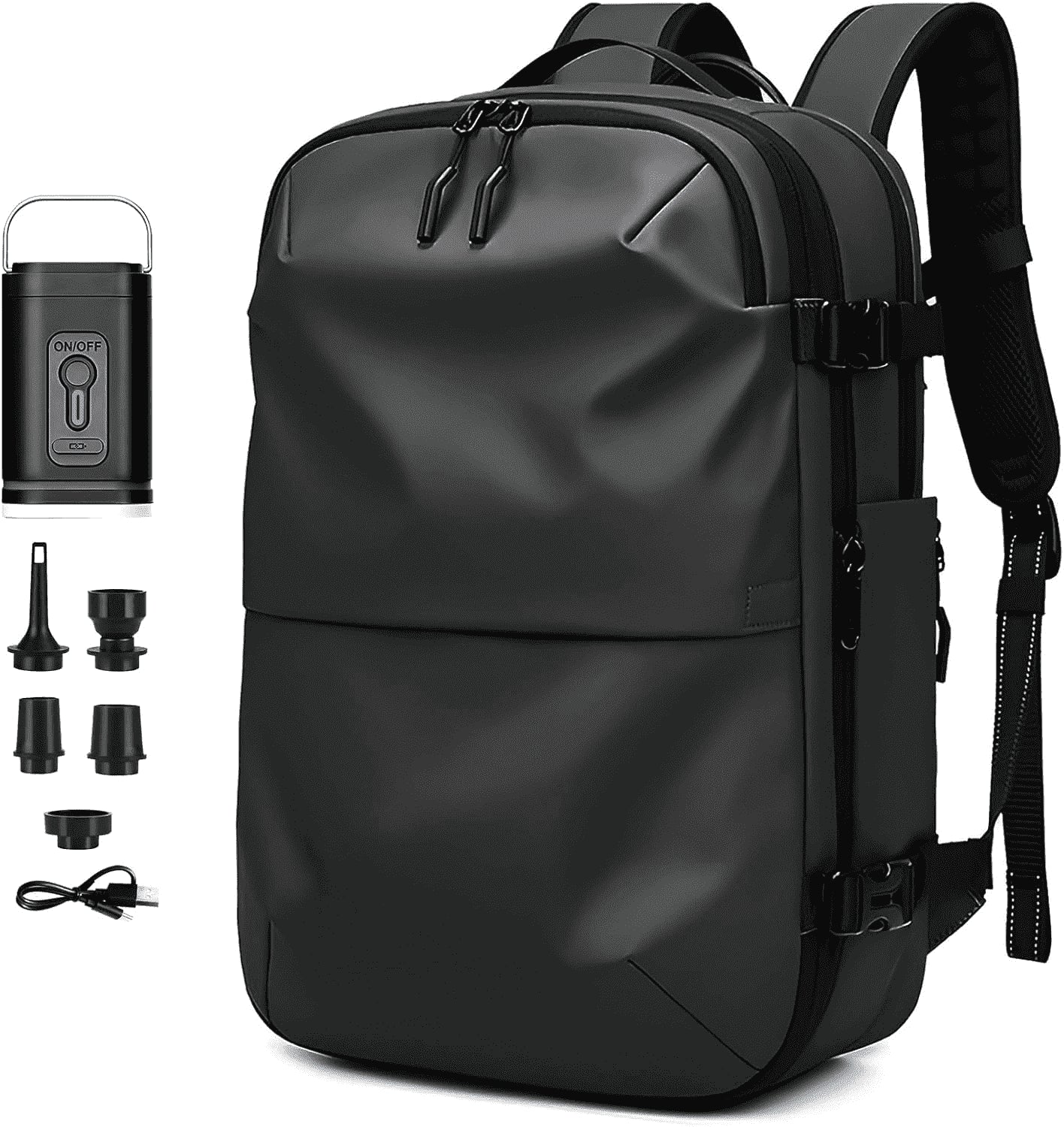 Airpack Expandable Backpack Vacuum with Pump, Anti-Theft Lock, and Compression Bag, Vacpack for Men and Women