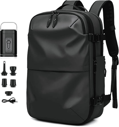 Airpack Expandable Backpack Vacuum with Pump, Anti-Theft Lock, and Compression Bag, Vacpack for Men and Women