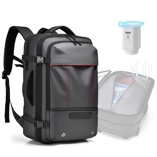 Vacuum Backpack for Travel, 60L Expandable Compression Bag with Electric Vacuum Pump, Water Resistant and anti Theft(Black)