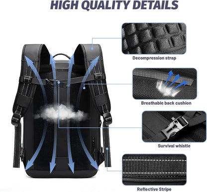 Airpack Expandable Backpack Vacuum with Pump, Anti-Theft Lock, and Compression Bag, Vacpack for Men and Women